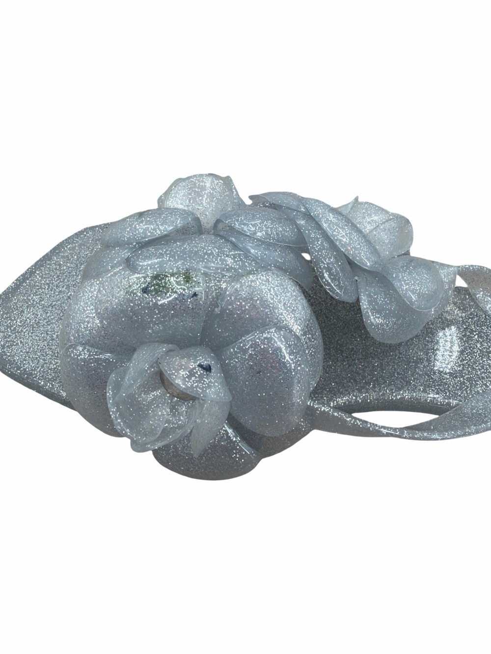 Jeffrey Campbell Floralee Silver Glitter Jelly Thong Flip Flop Sandals Size 9 - Picture 4 of 10